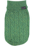 Cable Knit Sweater Green – Warm Pet Sweater for Winter