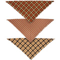 Fall Plaid Large Pet Bandana Set