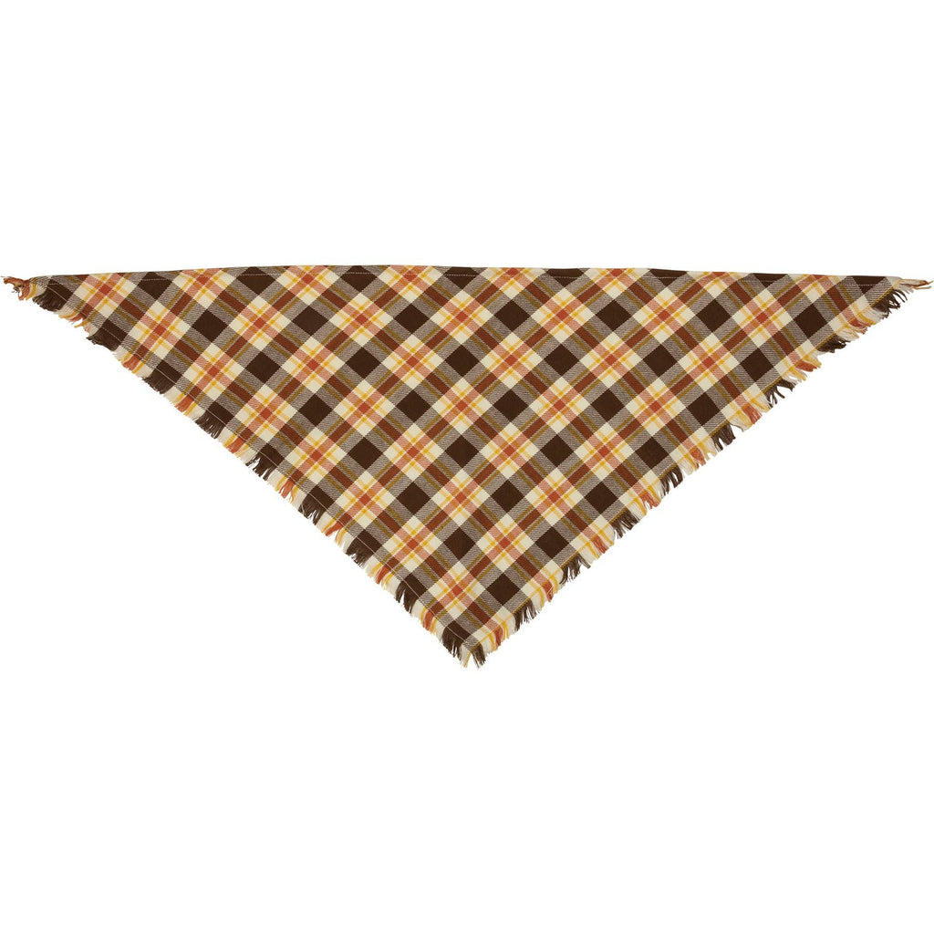 Fall Plaid Large Pet Bandana Set