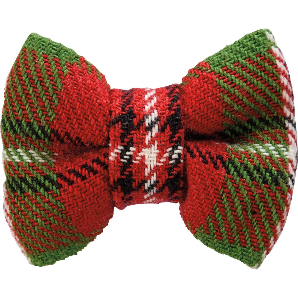 Christmas Plaid Small Pet Bow Tie Set