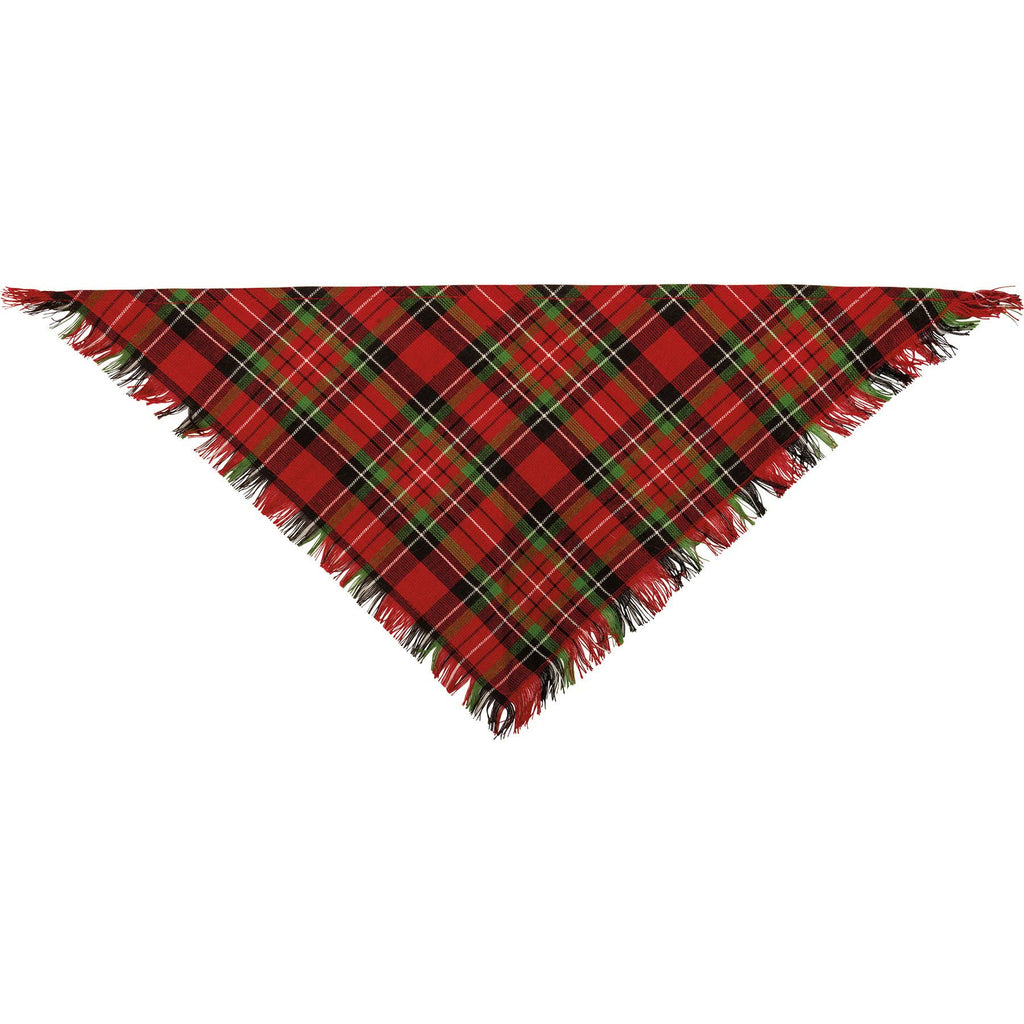 Small Plaid Christmas Pet Bandana Set