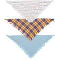 Rainbow Plaid Small Pet Bandana Set