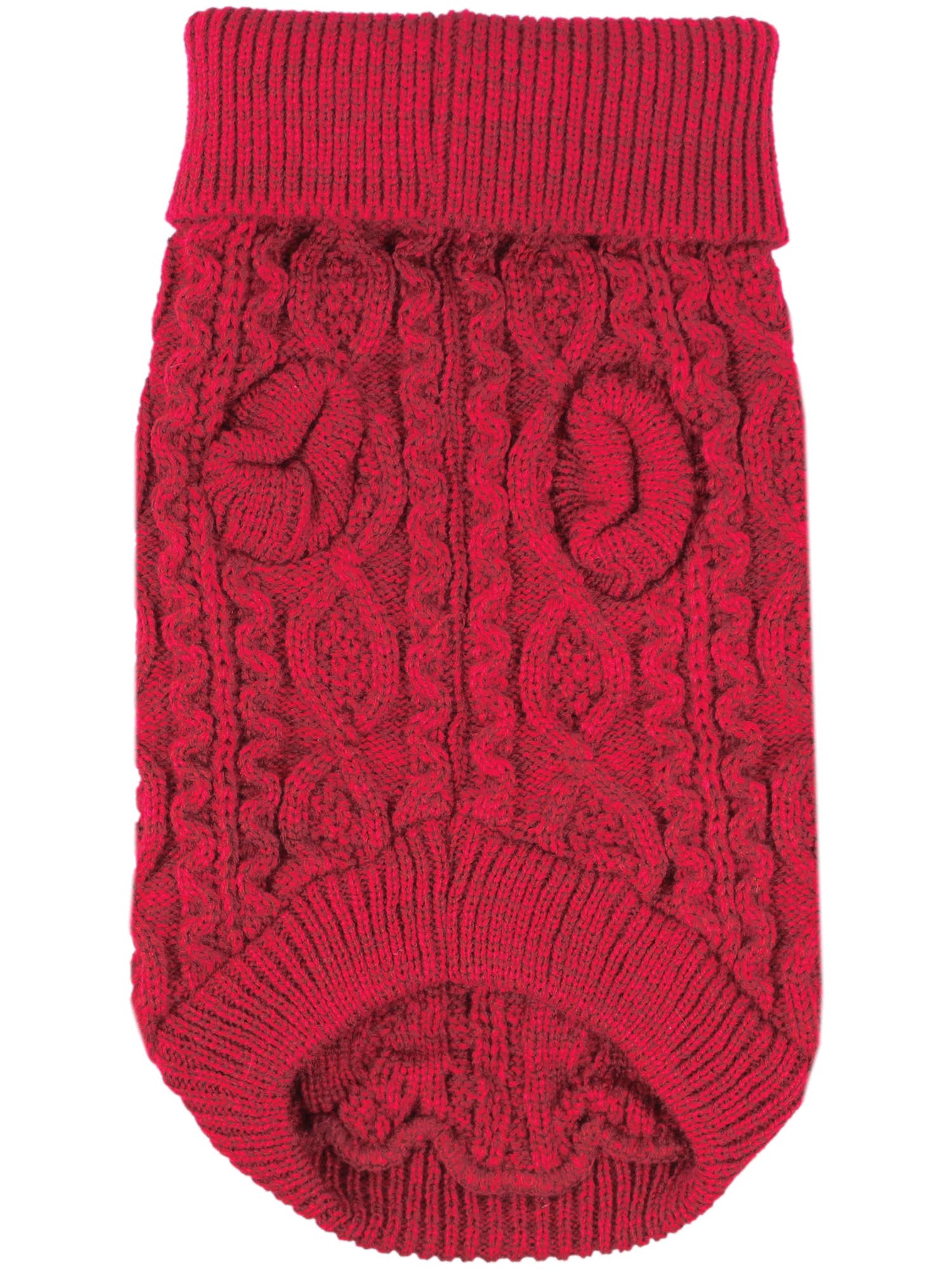 Cable Knit Sweater Red – Perfect Winter Dog Outfit