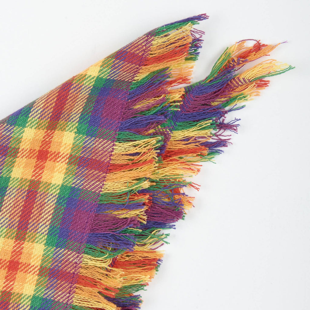 Rainbow Plaid Medium Pet Bandana Set