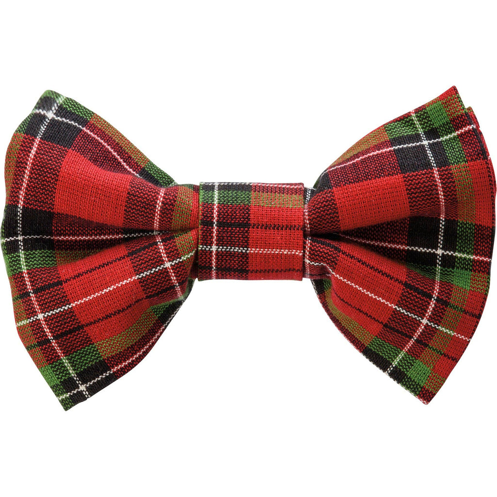 Christmas Plaid Large Pet Bow Tie Set