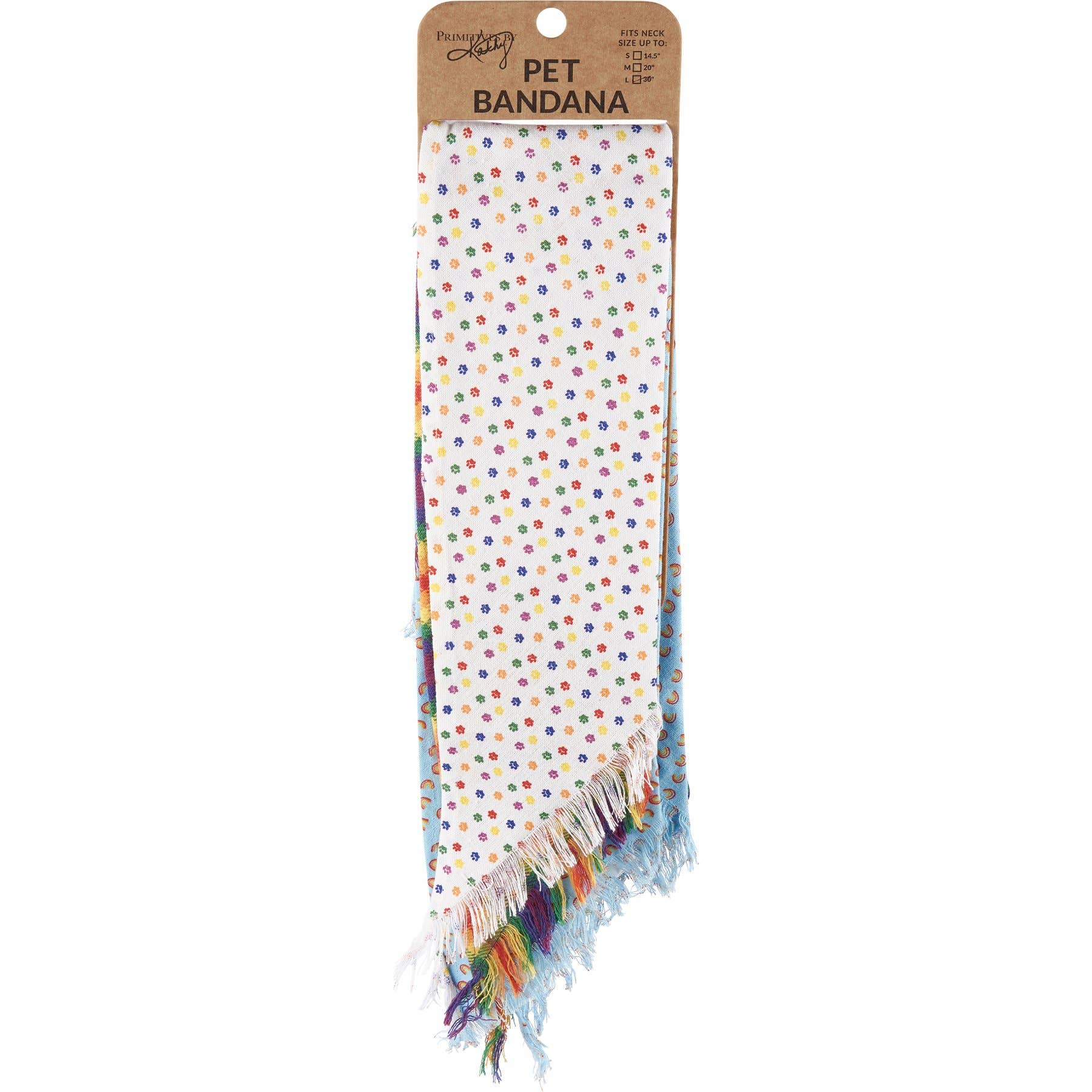 Rainbow Plaid Large Pet Bandana Set