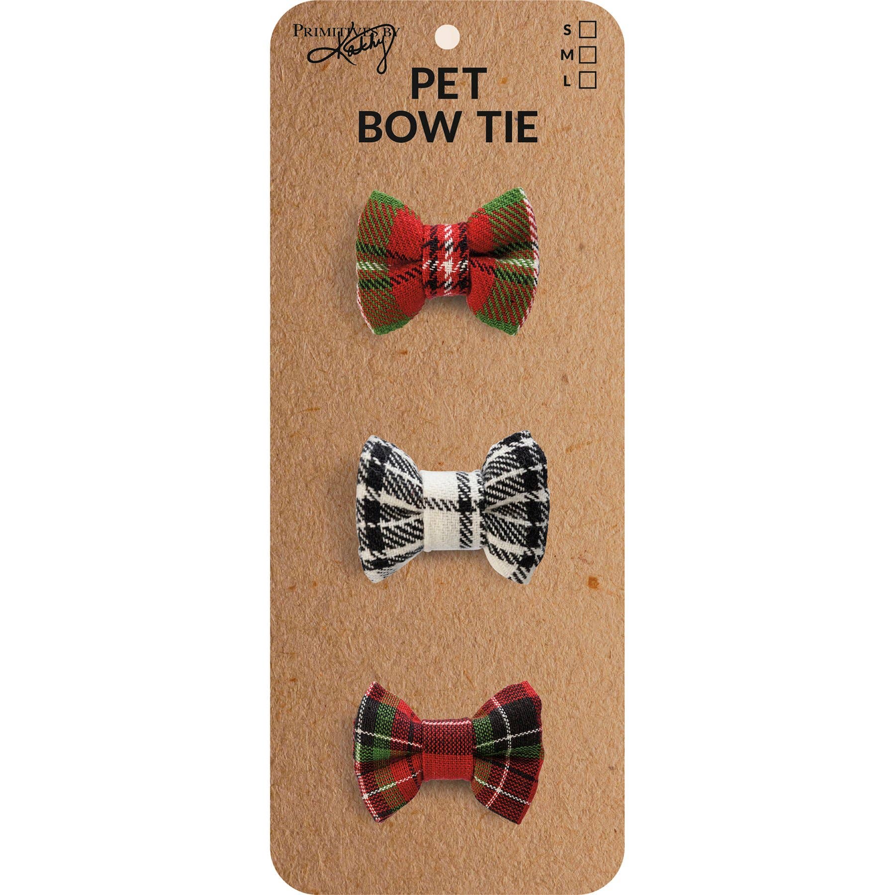 Christmas Plaid Small Pet Bow Tie Set