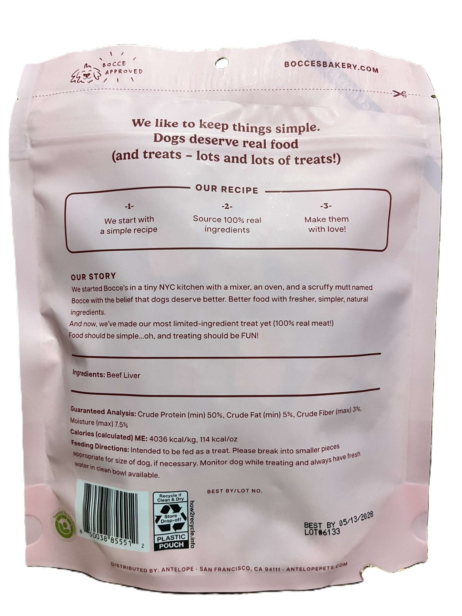Bocce's Bakery Beef Liver Freeze Dried Treats 3 oz