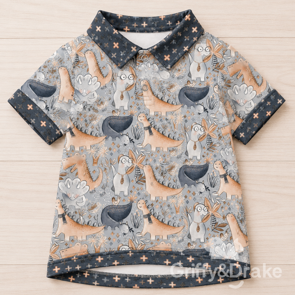 Jurassic Tails Collar Shirt