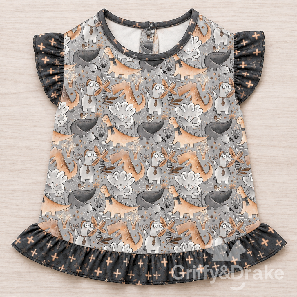 Jurassic Tails Ruffle Shirt