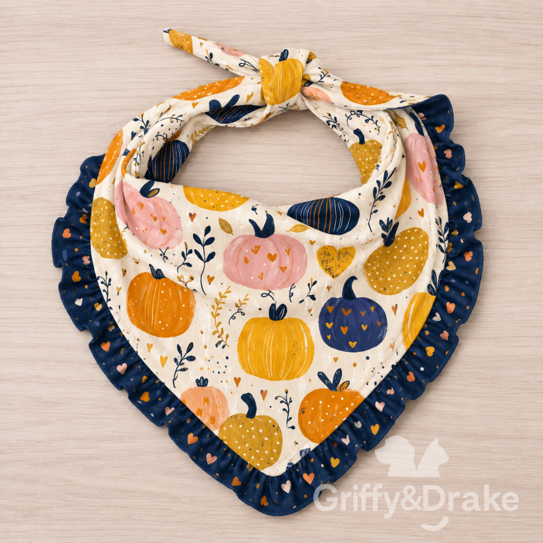 Pretty Pumpkins Ruffle Bandana