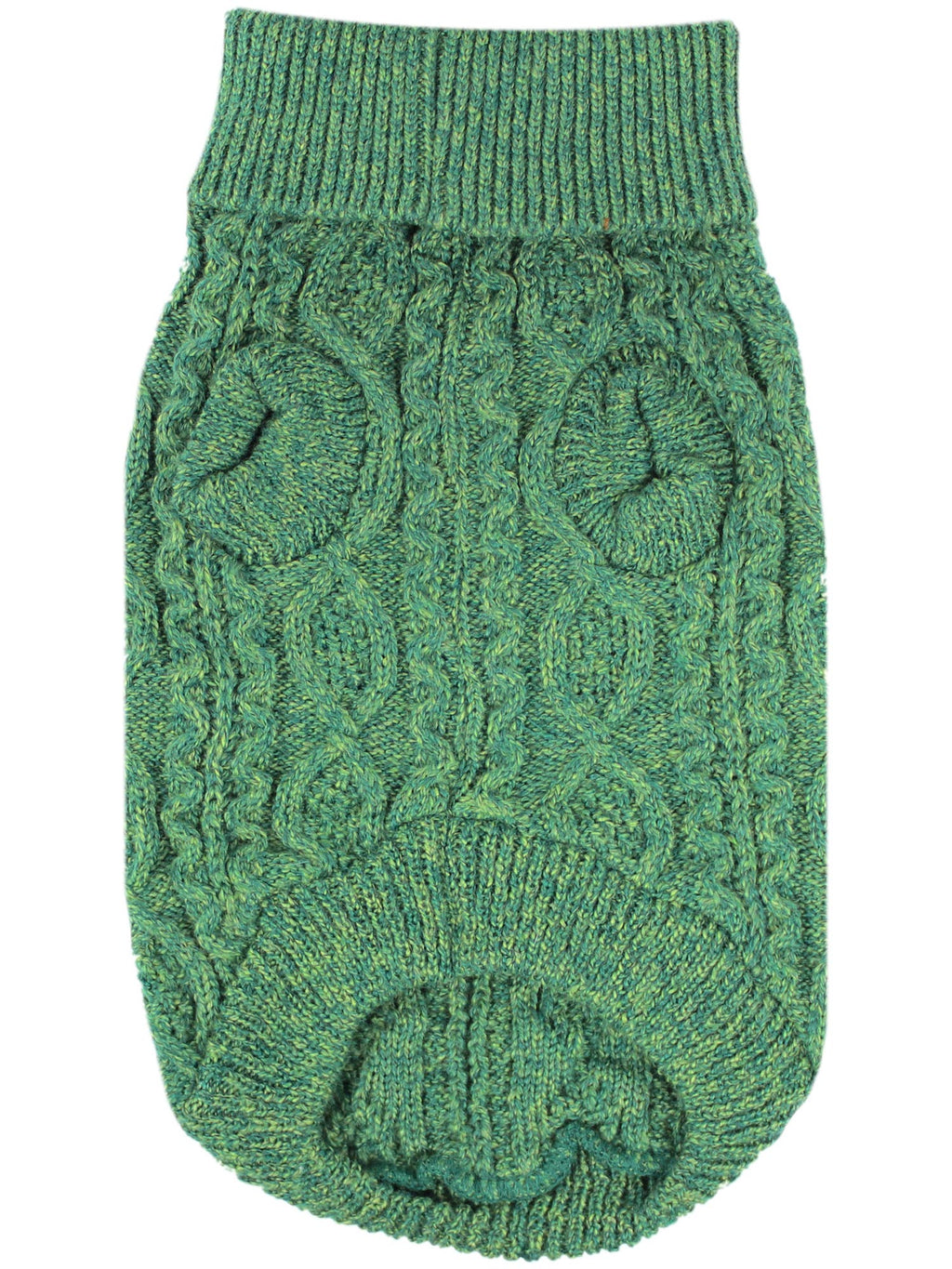 Cable Knit Sweater Green – Warm Pet Sweater for Winter
