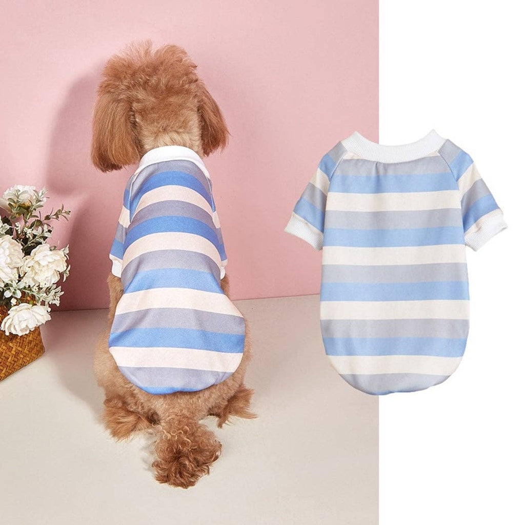 Ozzie - Casual Striped Pet Outfit Dog T-Shirt