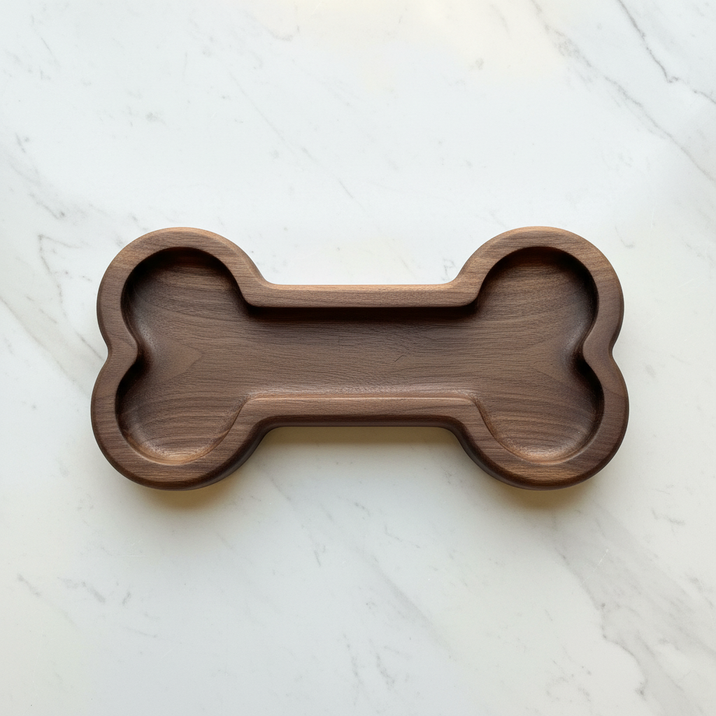 Bone tray top-down flat lay on marble