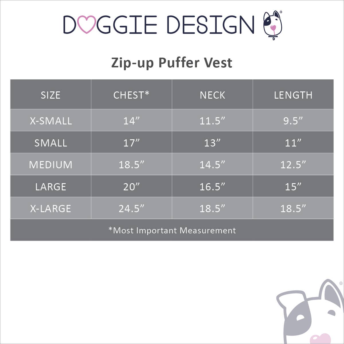 Zip-up Dog Puffer Vest - Black