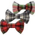 Christmas Plaid Large Pet Bow Tie Set