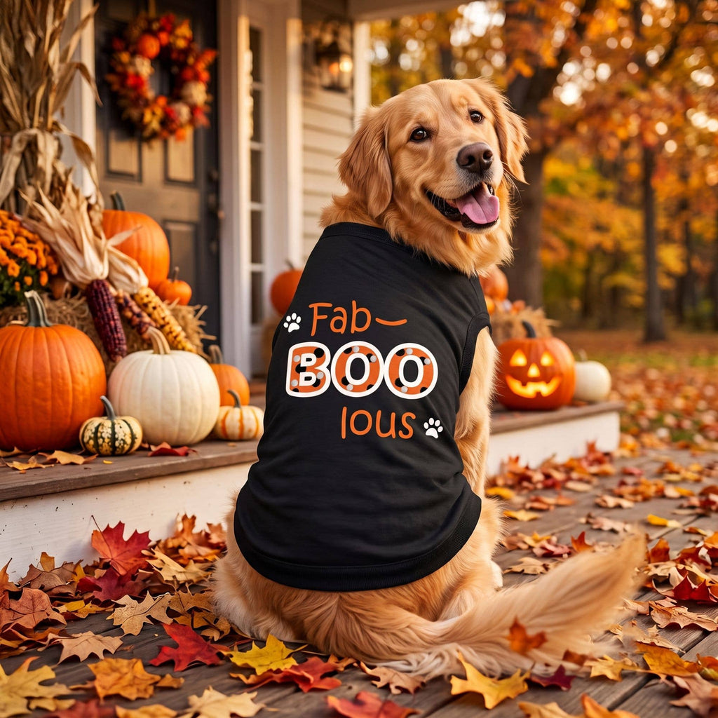Fab-BOO-lous Dog Shirt - Black